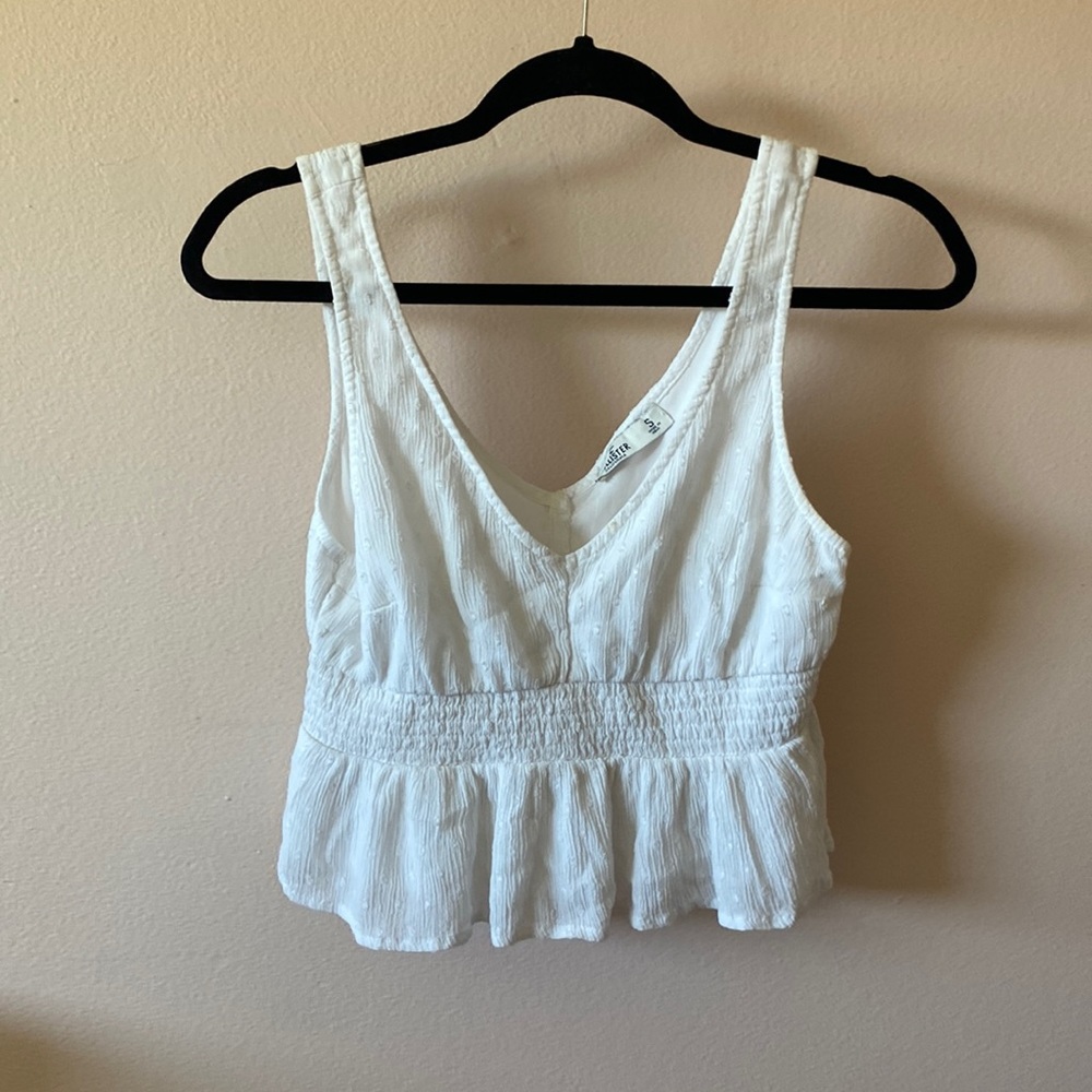 Holister white cropped tank